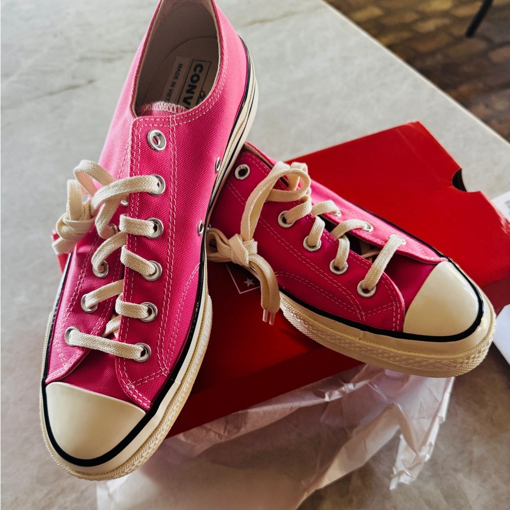 NEW! -CONVERSE Chuck Taylor 70 Ox LOW -PINK -EGRET -BLACK -Women’s 8 -Men’s 10